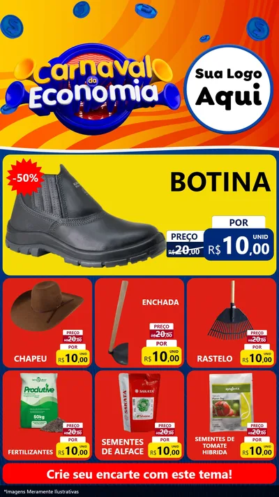 Modelo de Rede Social para Stories com o tema Carnaval da Economia para Agropecuária