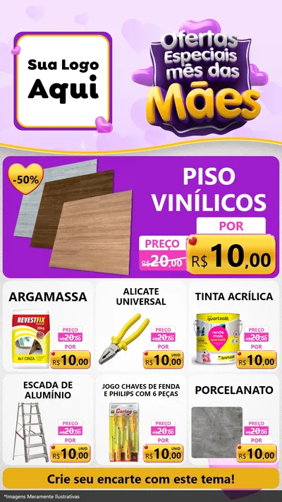 Modelo de Rede Social para Stories com o tema Ofertas Especiais - Mês das Mães para Material para Construção