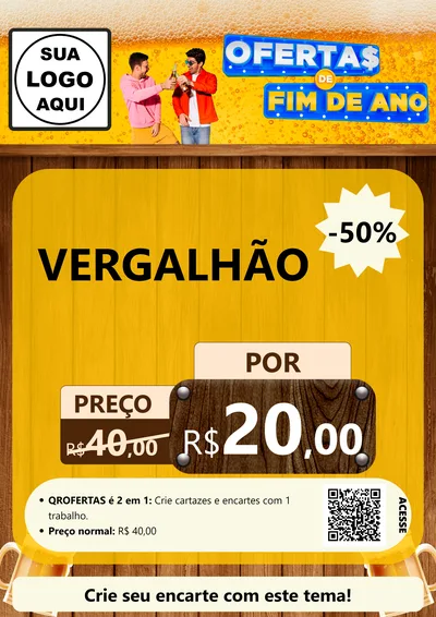 Modelo de Cartaz para Cartaz A4 Vertical com o tema Ofertas de Fim de Ano para Ferragens