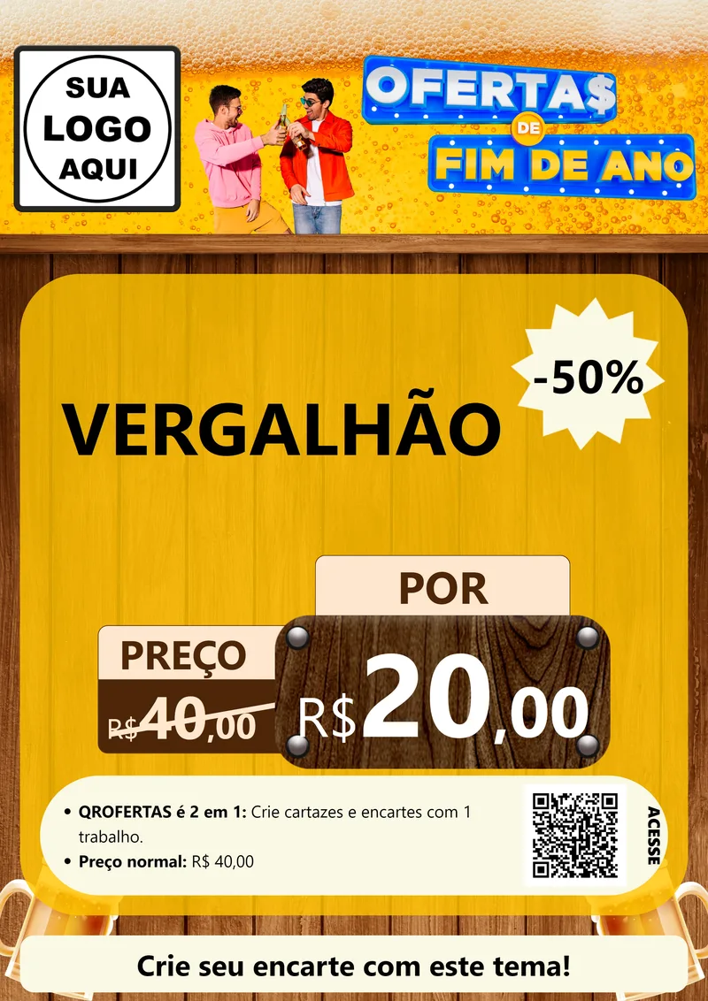 Modelo de Cartaz para Cartaz A4 Vertical com o tema Ofertas de Fim de Ano para Ferragens