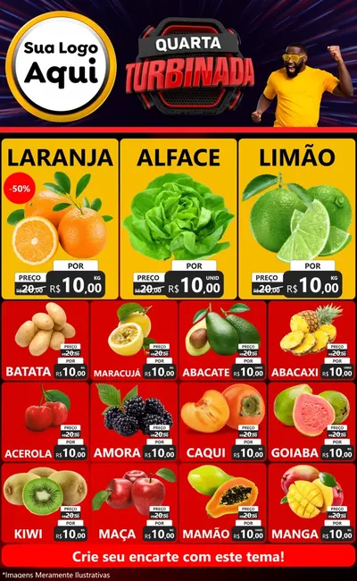 Modelo de Encarte para Encarte Grande com o tema Quarta Turbinada para Hortifrúti