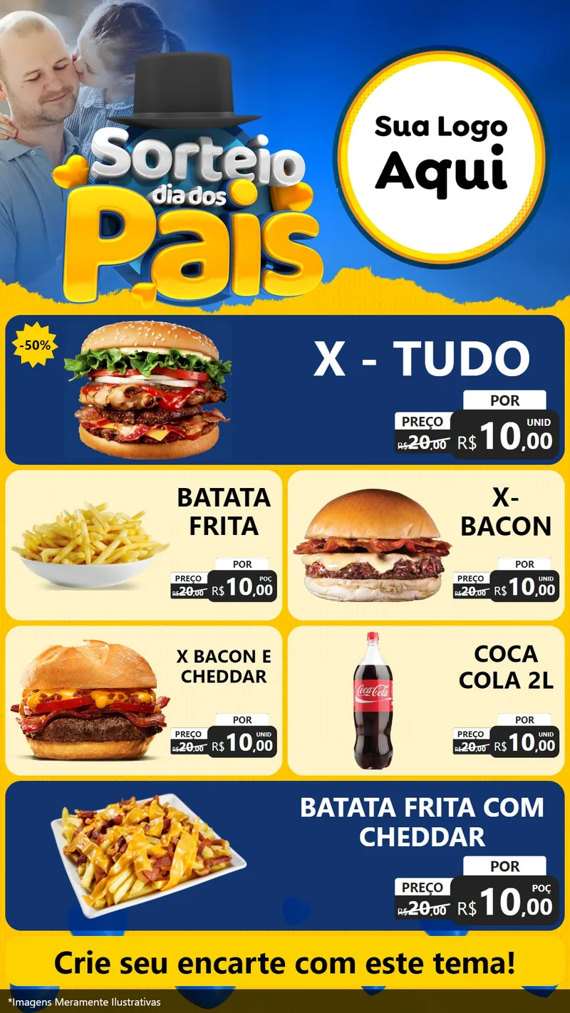 Modelo de TV para TV Vertical com o tema Sorteio Dia Dos Pais para Hamburgueria