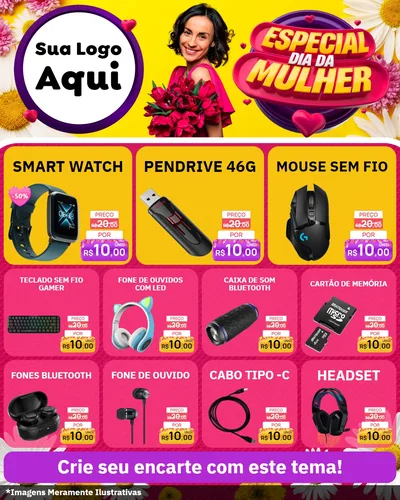 Modelo de Rede Social para Feed Instagram com o tema Especial Dia da Mulher para Informática