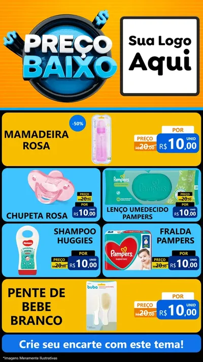 Modelo de TV para TV Vertical com o tema Preço Baixo para Bebês