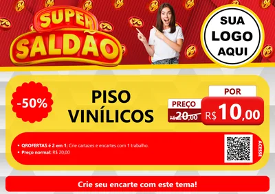 Modelo de Cartaz para Cartaz A4 Horizontal com o tema Super Saldão para Material para Construção
