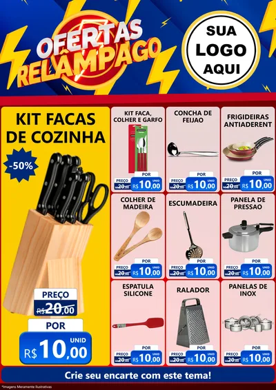 Modelo de Encarte para Encarte A4 Vertical com o tema Ofertas Relâmpago para Utilidades Domésticas