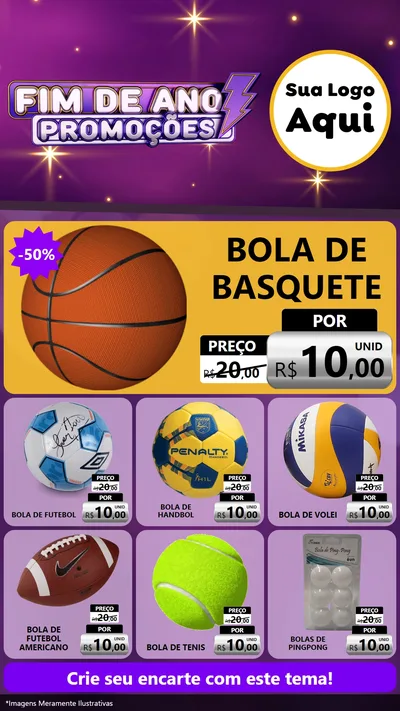 Modelo de Rede Social para Stories com o tema Fim de Ano Promoções para Artigos Esportivos