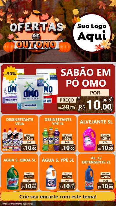 Modelo de Rede Social para Stories com o tema Ofertas de Outono para Produtos de Limpeza
