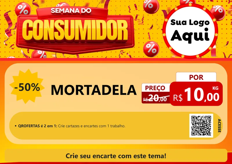 Modelo de Cartaz para Cartaz A4 Horizontal com o tema Semana do Consumidor para Frios e Laticínios