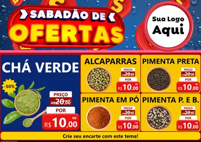 Modelo de Encarte para Encarte A4 Horizontal com o tema Sabadão de Ofertas para Produtos Naturais