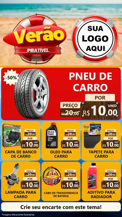 Modelo de Rede Social para Stories com o tema Verão Imbatível para Auto peças