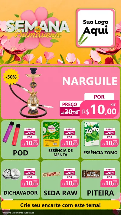 Modelo de Rede Social para Stories com o tema Semana da Primavera para Tabacaria