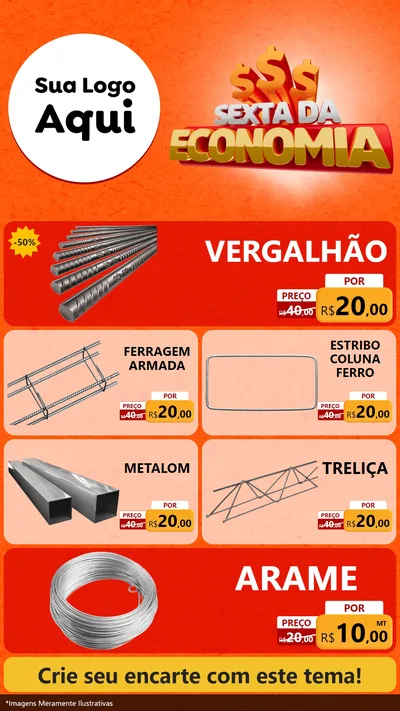 Modelo de TV para TV Vertical com o tema Sexta da Economia para Ferragens