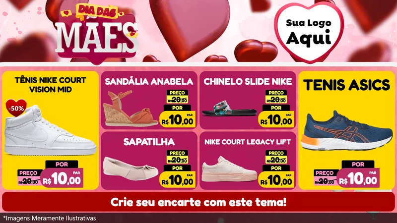 Modelo de TV para TV Horizontal com o tema Dia Das Mães para Calçados