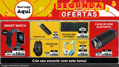 Modelo de TV para TV Horizontal com o tema Segunda de Ofertas para Informática