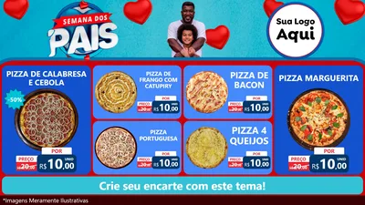 Modelo de TV para TV Horizontal com o tema Semana Dos Pais para Pizzaria