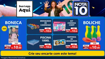 Modelo de TV para TV Horizontal com o tema Nota 10 para Brinquedos