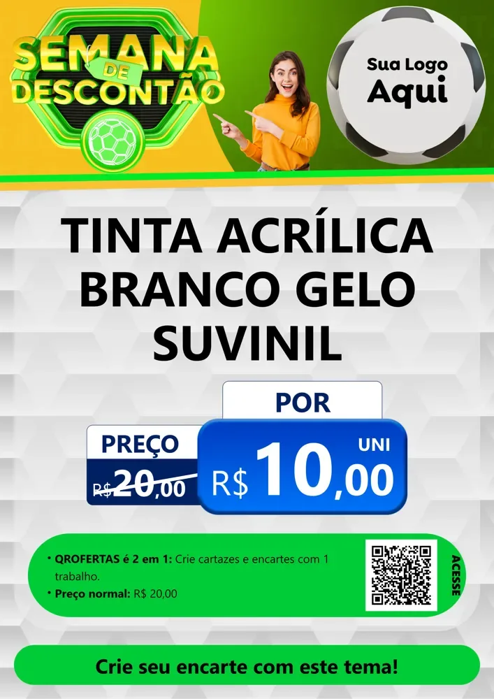 Modelo de Cartaz para Cartaz A4 Vertical com o tema Semana de Descontão - Copa para Tintas e Ferramentas