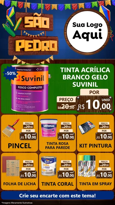 Modelo de Rede Social para Stories com o tema São Pedro para Tintas e Ferramentas