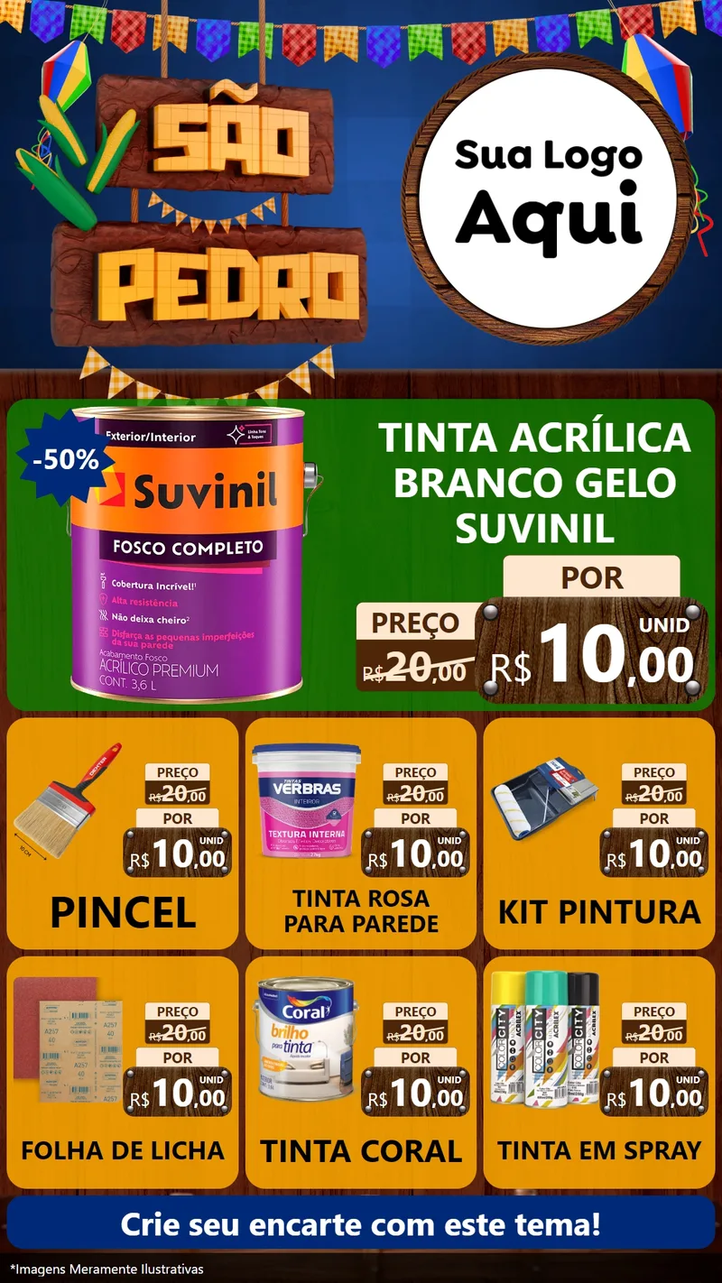 Modelo de Rede Social para Stories com o tema São Pedro para Tintas e Ferramentas