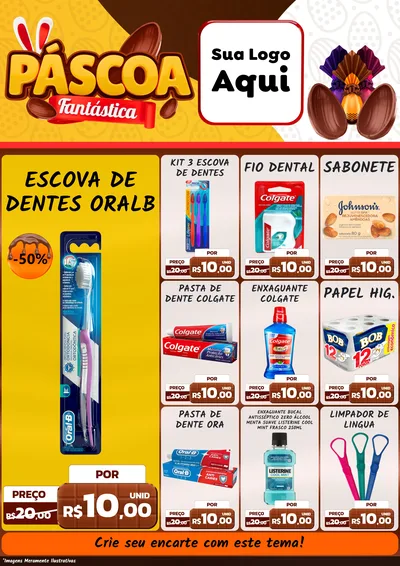 Modelo de Encarte para Encarte A4 Vertical com o tema Páscoa Fantástica para Higiene Pessoal