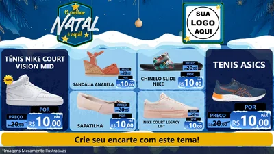 Modelo de TV para TV Horizontal com o tema O Melhor Natal É Aqui! para Calçados