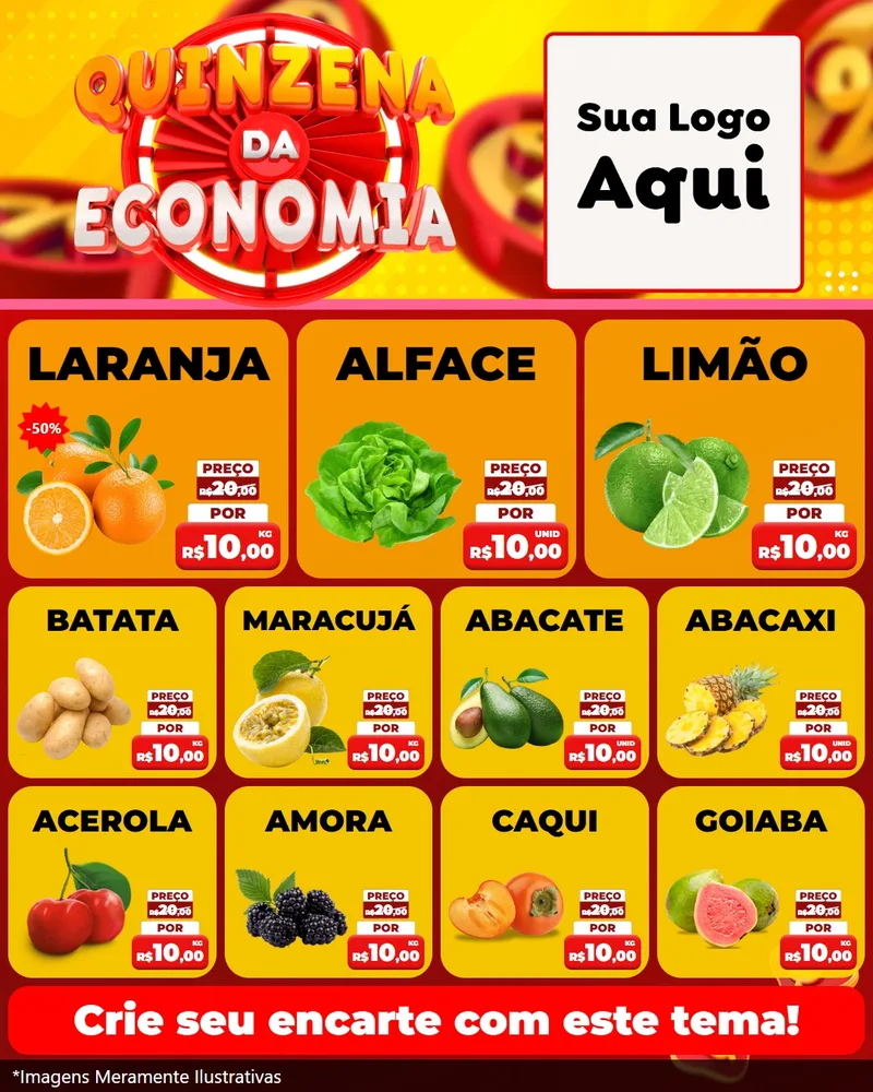 Modelo de Rede Social para Feed Instagram com o tema Quinzena Da Economia para Hortifrúti