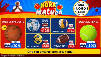 Modelo de TV para TV Horizontal com o tema Hora Maluca para Artigos Esportivos