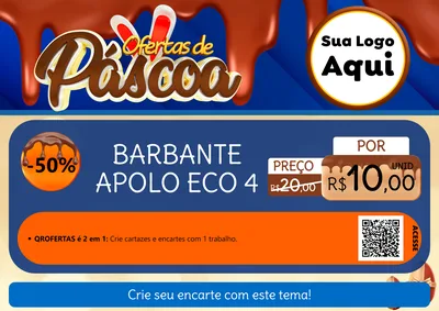 Modelo de Cartaz para Cartaz A4 Horizontal com o tema Ofertas de Páscoa para Armarinho e Aviamentos