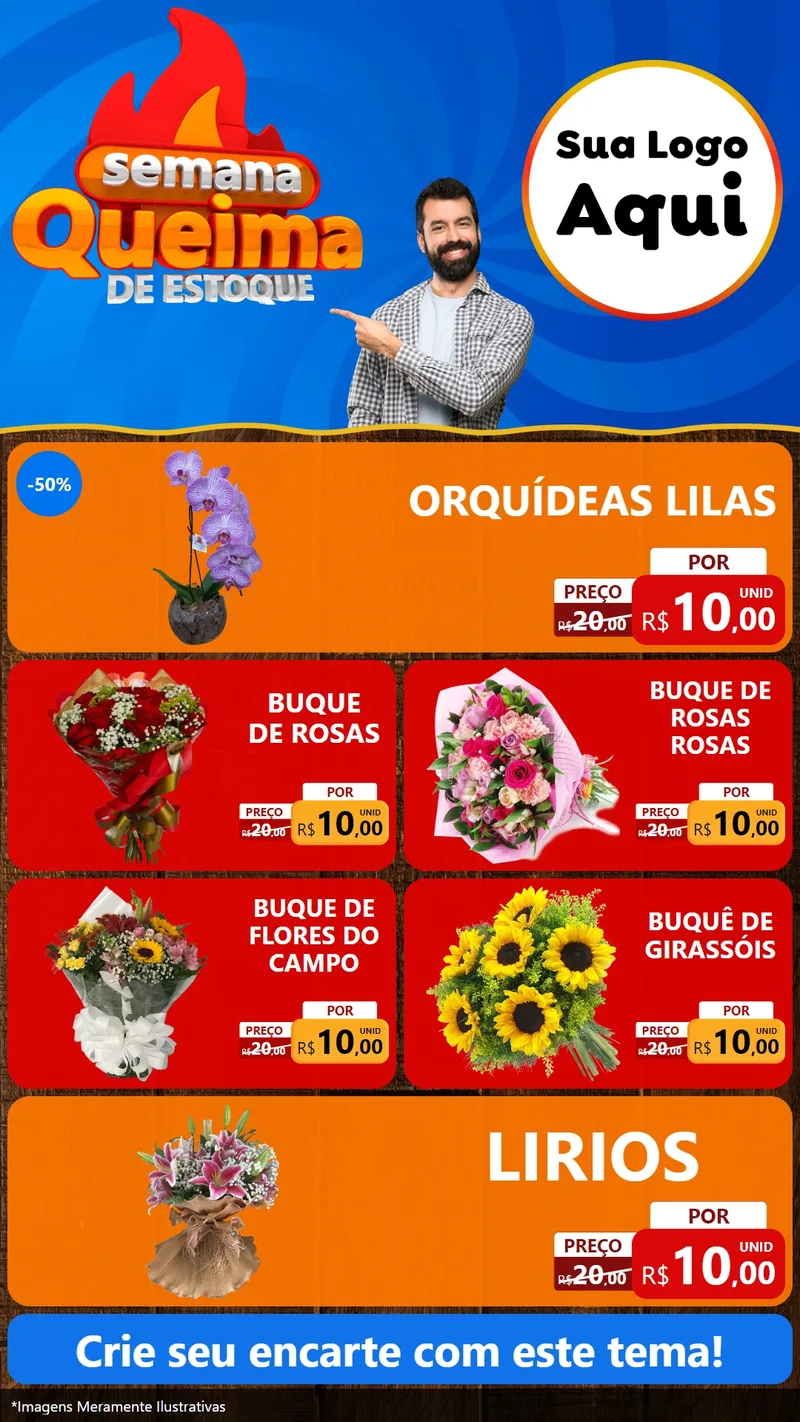 Modelo de TV para TV Vertical com o tema Semana Queima de Estoque para Floricultura e jardim