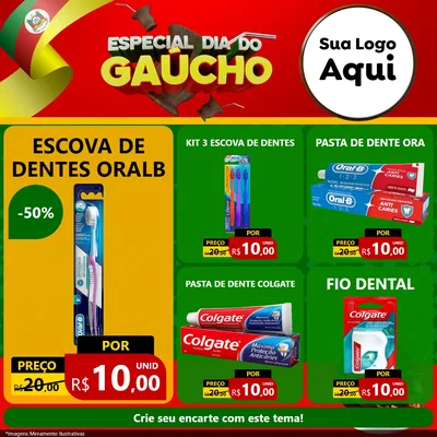 Modelo de Rede Social para Feed Facebook com o tema Especial Dia do Gaúcho para Higiene Pessoal