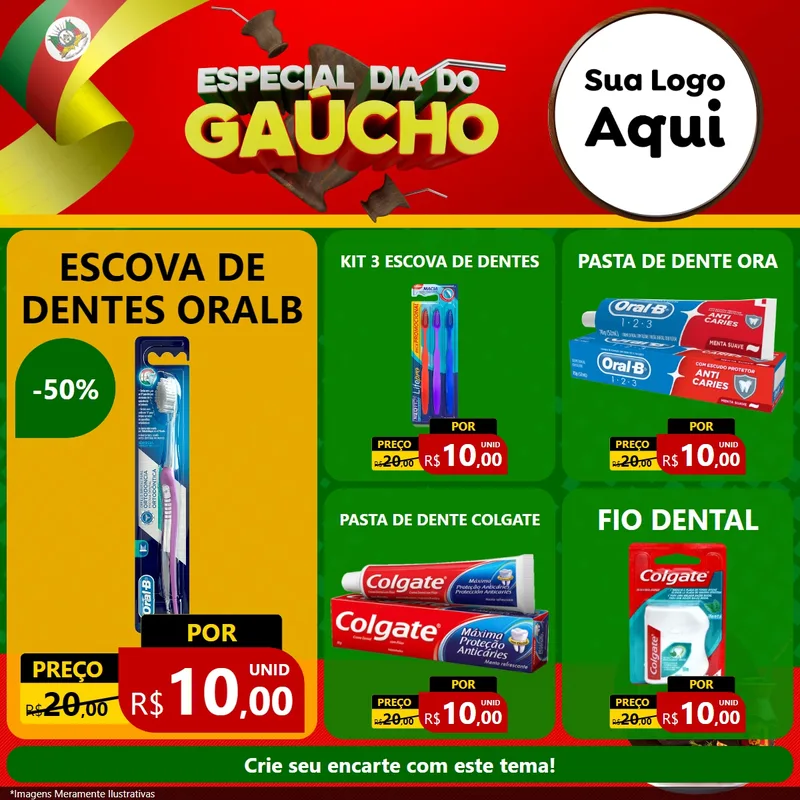 Modelo de Rede Social para Feed Facebook com o tema Especial Dia do Gaúcho para Higiene Pessoal