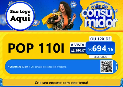 Modelo de Cartaz para Cartaz A4 Horizontal com o tema Mês do Consumidor para Concessionaria de Motos