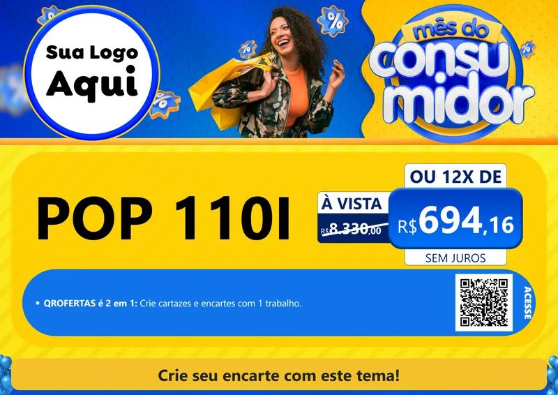Modelo de Cartaz para Cartaz A4 Horizontal com o tema Mês do Consumidor para Concessionaria de Motos