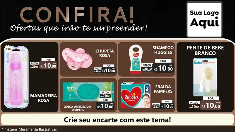 Modelo de TV para TV Horizontal com o tema Confira! Ofertas que irão te surpreender! para Bebês