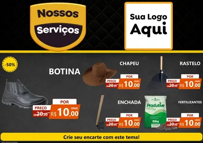 Modelo de Encarte para Encarte A4 Horizontal com o tema Nossos Serviços para Agropecuária