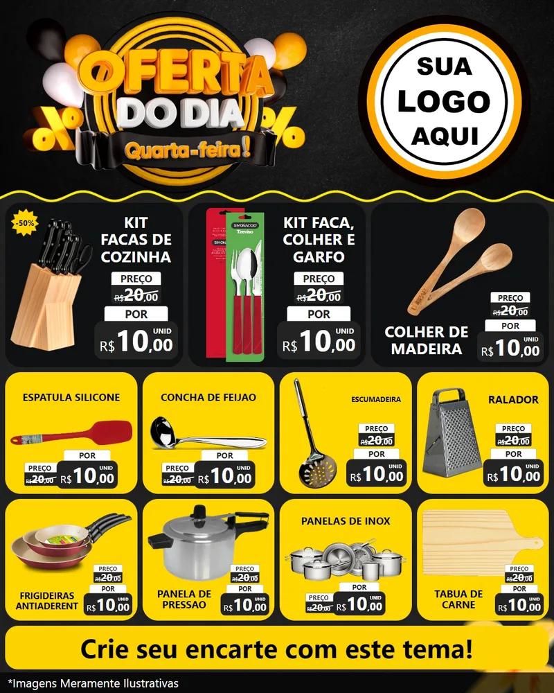 Modelo de Rede Social para Feed Instagram com o tema Oferta do Dia - Quarta Feira! para Utilidades Domésticas