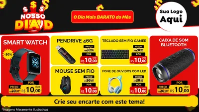 Modelo de TV para TV Horizontal com o tema Nosso Dia D para Informática