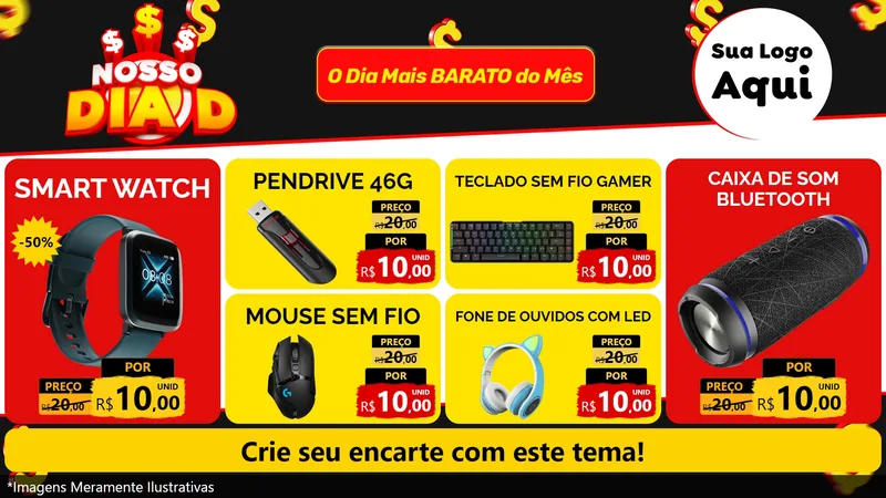 Modelo de TV para TV Horizontal com o tema Nosso Dia D para Informática