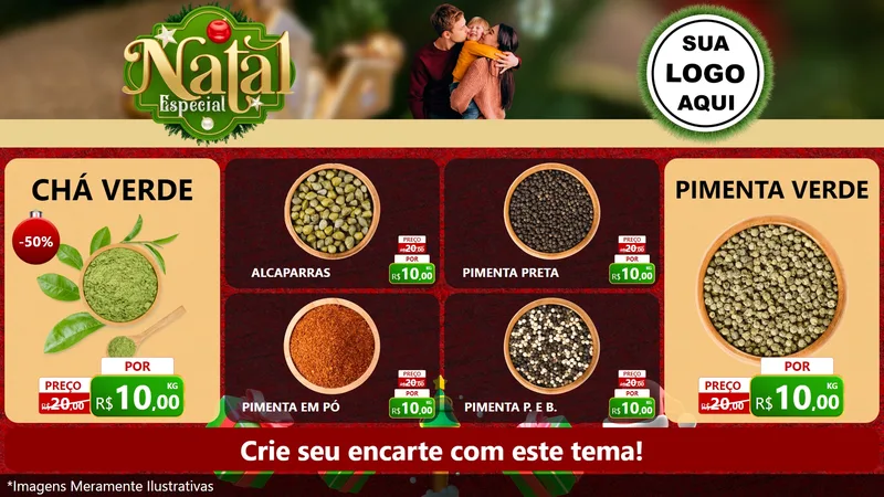 Modelo de TV para TV Horizontal com o tema Natal Especial para Produtos Naturais