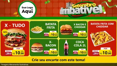 Modelo de TV para TV Horizontal com o tema Setembro Imbatível para Hamburgueria
