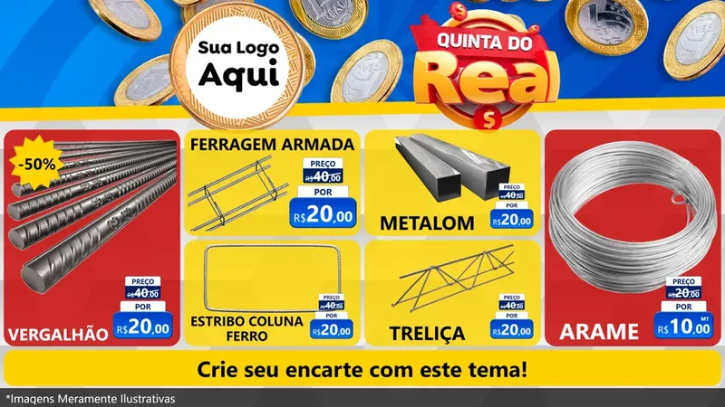 Modelo de TV para TV Horizontal com o tema Quinta do Real para Ferragens