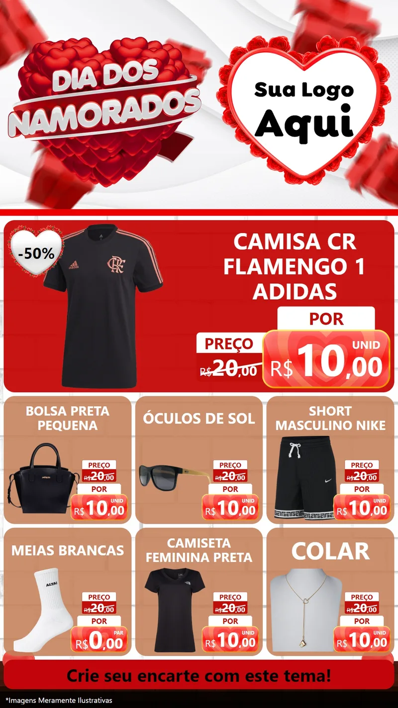Modelo de Rede Social para Stories com o tema Dia dos Namorados para Roupas e acessórios