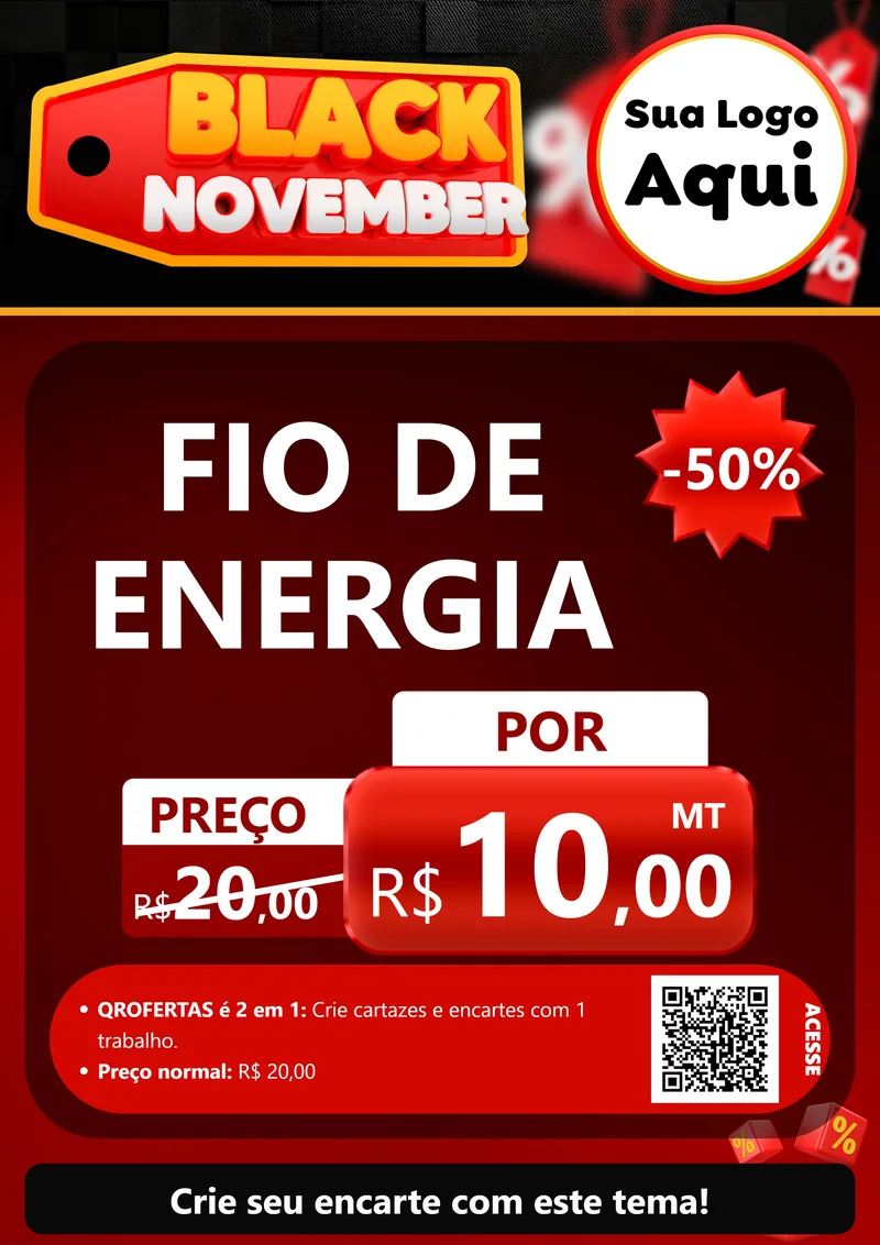 Modelo de Cartaz para Cartaz A4 Vertical com o tema Black November para Materiais Elétricos