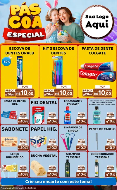 Modelo de Encarte para Encarte Grande com o tema Páscoa Especial para Higiene Pessoal