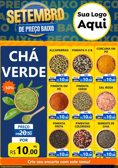 Modelo de Encarte para Encarte A4 Vertical com o tema Setembro De Preço Baixo para Produtos Naturais