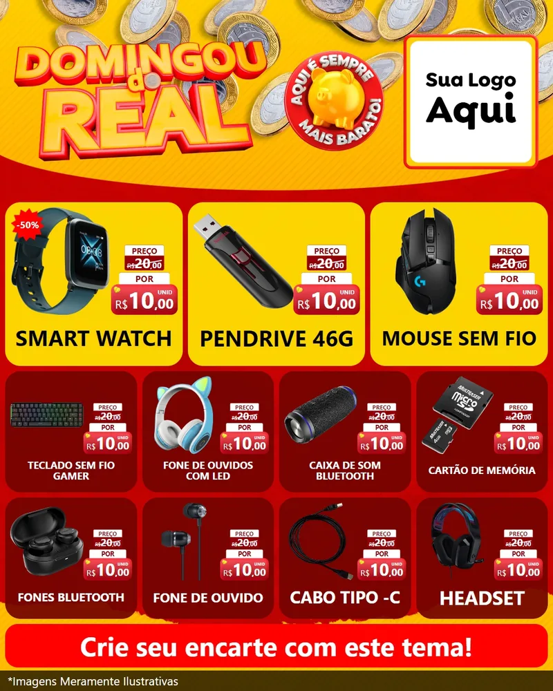 Modelo de Rede Social para Feed Instagram com o tema Domingou do Real para Informática