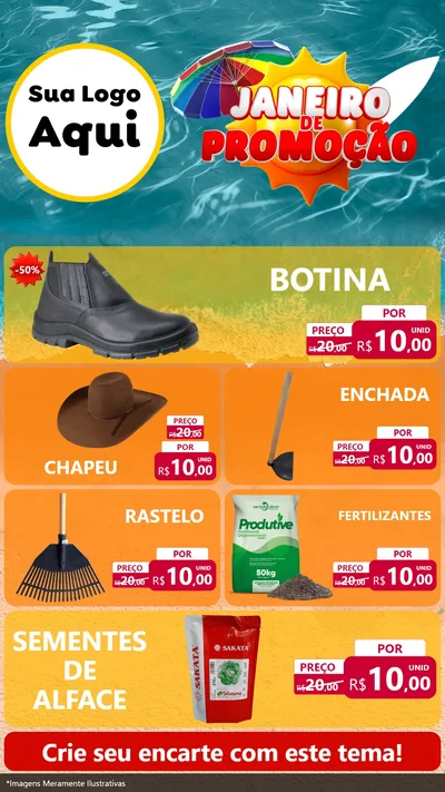 Modelo de TV para TV Vertical com o tema Janeiro de Promoção para Agropecuária