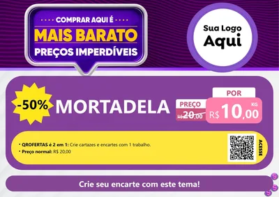 Modelo de Cartaz para Cartaz A4 Horizontal com o tema Mais Barato para Frios e Laticínios