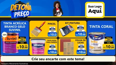 Modelo de TV para TV Horizontal com o tema Detona Preços para Tintas e Ferramentas